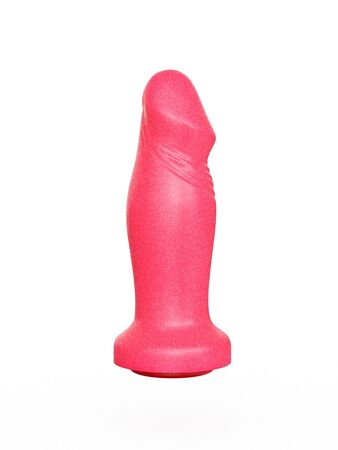 Розовый анальный фаллоимитатор с ограничительным основанием - 14 см.